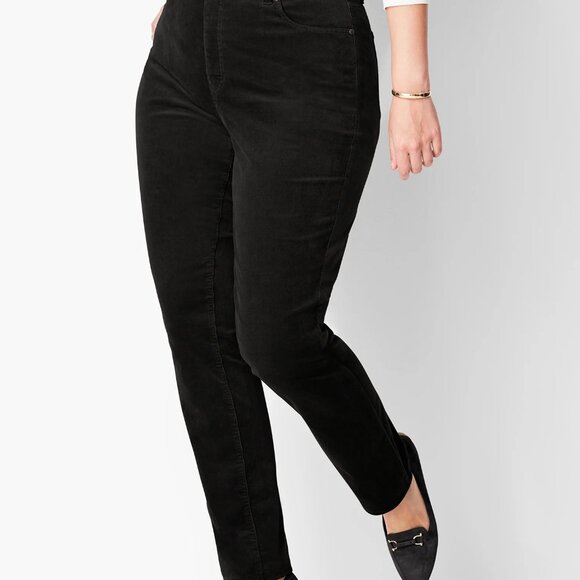 Talbots High Navy Waist Straight Leg Stretch Corduroy Pants 18W - Picture 2 of 10